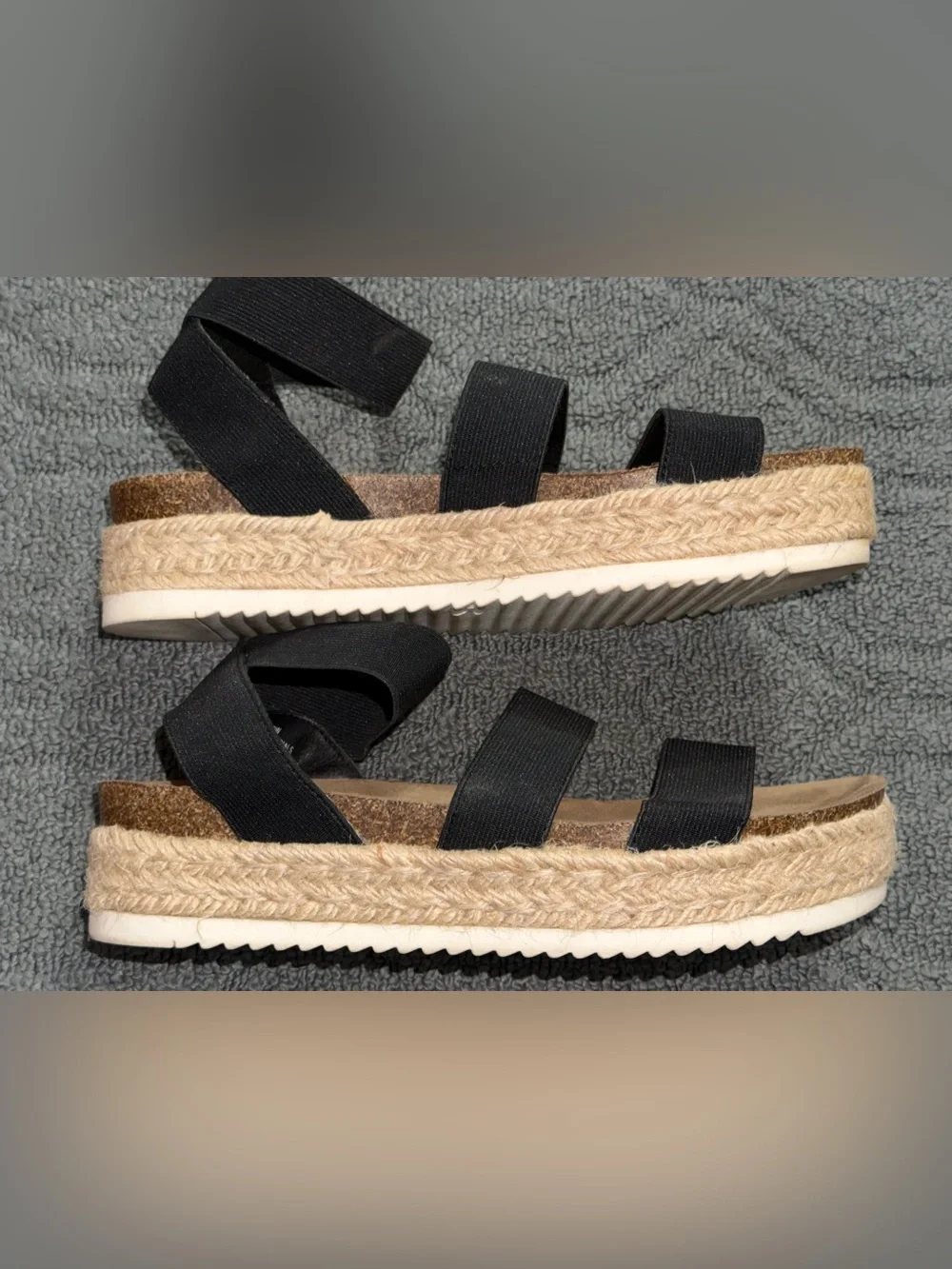 Black Strappy Espadrille Sandals - Comfortable Women’s Summer Shoes